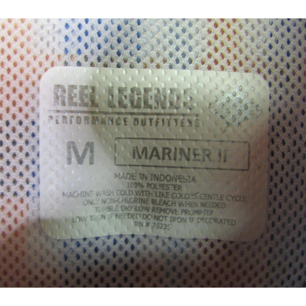 Reel Legends Shirt Mens Medium Blue Plaid Mariner II Fishing Performance Vented - Picture 2 of 13